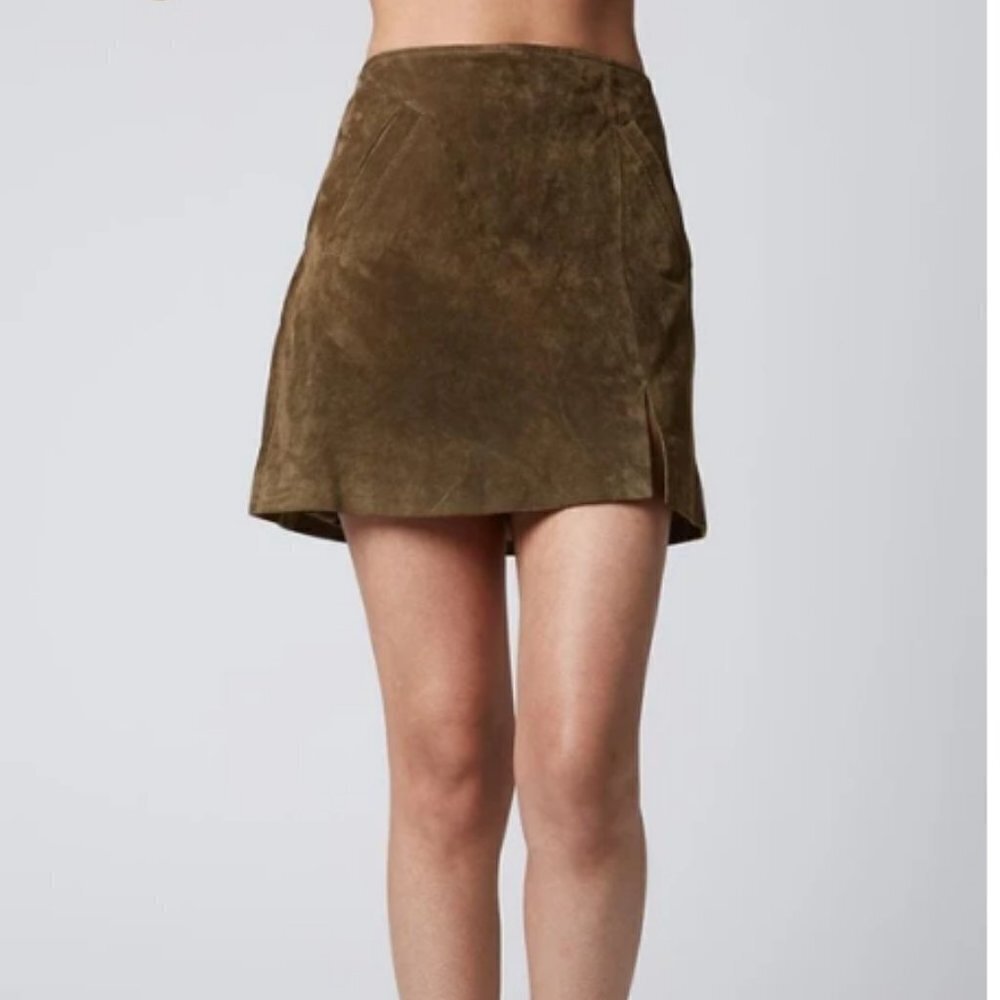 Blank NYC LEATHER MINI SKIRT